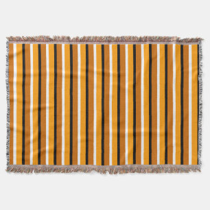 Cobertor Design de Padrão de Stripes Castanho Laranja