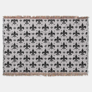 Cobertor Design de Padrão Fleur-de-lis - Fundo da cinza
