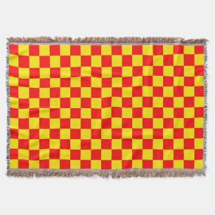 Cobertor Design de Padrão Verificado de Verificação Amarelo