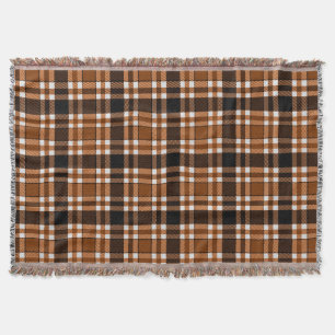 Cobertor Design de padrão xadrez tartan marrom preto e bran