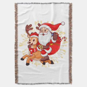 Cobertor **"Design de Papai Noel Divertido – Alegre e Festi