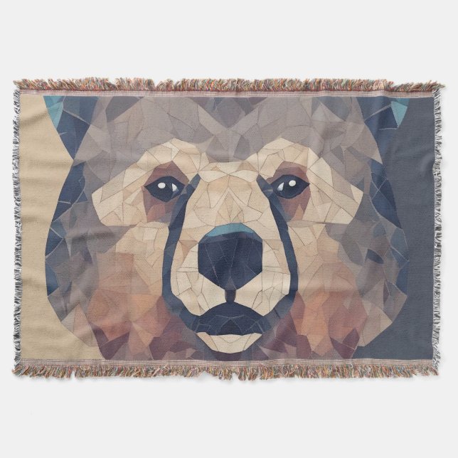 Cobertor Design de Poli Inferior da Cabeça de Urso (Frente)