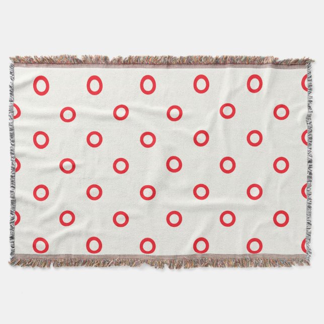 Cobertor Design de Retro Dot do Círculo Vermelho (Frente)