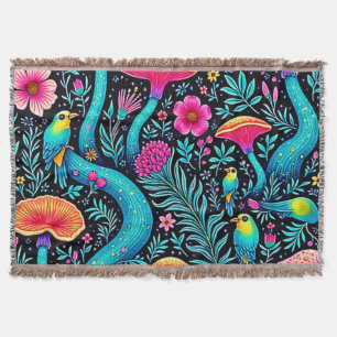 Cobertor Design de Sonho Whimsical em Floresta Encantada