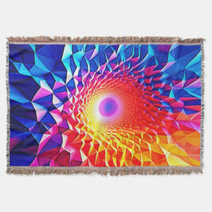 Cobertor Design de Vórtice de Cor Geométrica Prismática