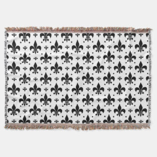 Cobertor Design do padrão Fleur-de-lis de fundo branco