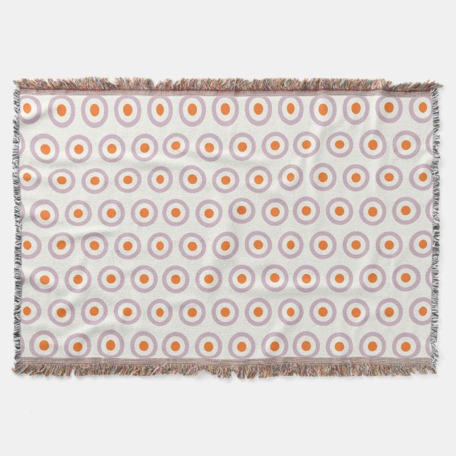 Cobertor Design do ponto do círculo roxo e laranja (Frente)