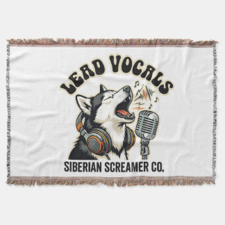Cobertor Design Engraçado de Cachorro Vocal Líder Husky