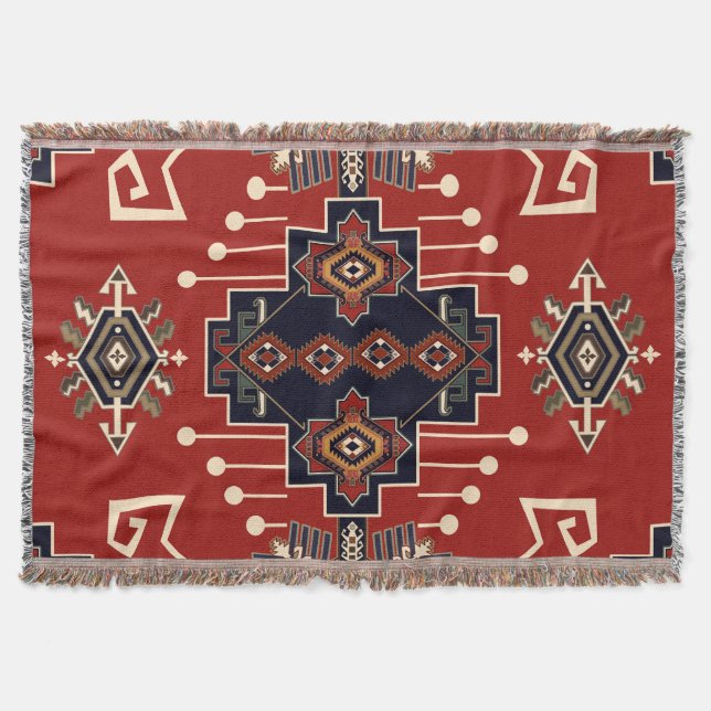 Cobertor Design Ornamental Rug: Vintage Geométrico. (Frente)