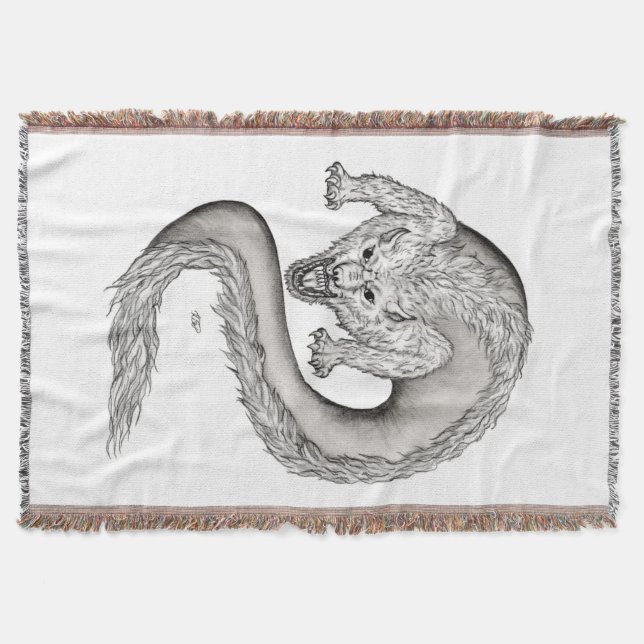 Cobertor Design preto e branco do Wolfdragon (Frente)
