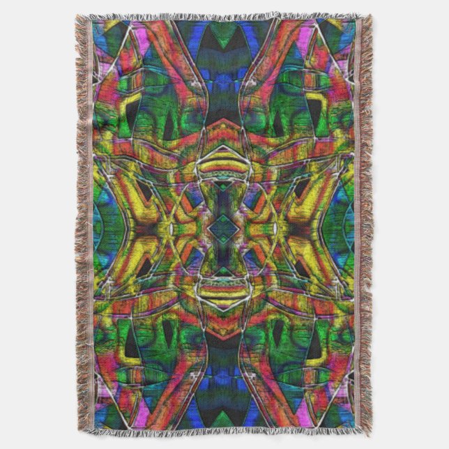 Cobertor designs abstrato tribais, gravadas (Frente Vertical)