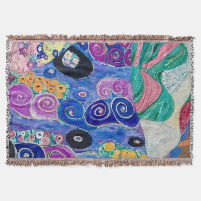 Cobertor Detalhe da Maiden por Gustav Klimt (Frente)