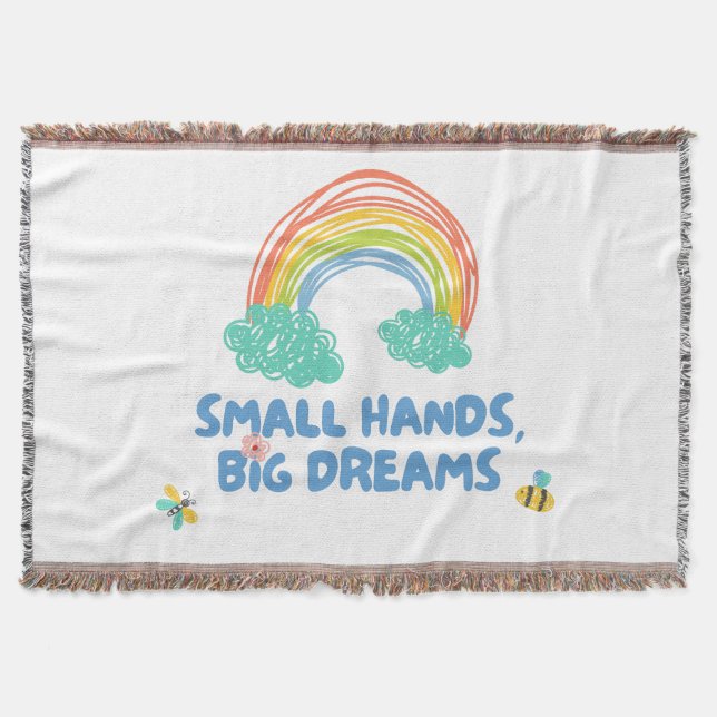 Cobertor Dia das crianças felizes Mãos Pequenas, Grandes So (Frente)