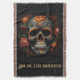 Cobertor Dia de los Muertos pintou crânio personalizável