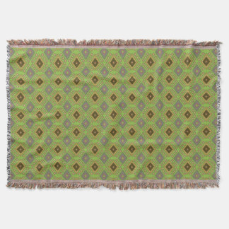 Cobertor Diamante Losango Floral Rosa Padrão Verde