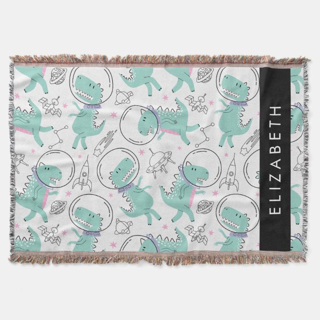 Cobertor Dinossauros Espaciais, Dinossauros Bonitos, Estrel (Frente)