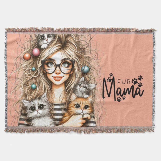 Cobertor Dona Louca por Gatos  (Frente)