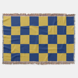 Cobertor Dourado Metálico com Estilo Quadrado Azul Marinho
