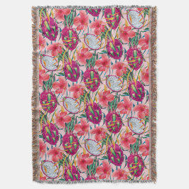 Cobertor Dragon Fruit Tropical Floral Modern Green Palm