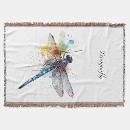 Cobertor Dragonfly Colorida personalizável