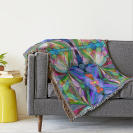 Cobertor Dragonfly Garden Abstrato Floral