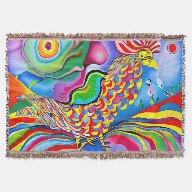 Cobertor "Dreamscape Bird". Um abstrato surreal (Frente)