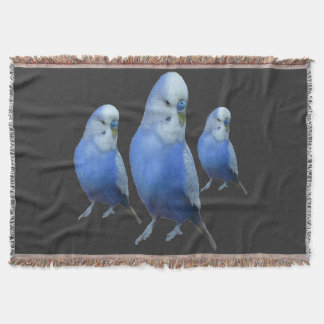 Cobertor drei blaue Wellensittiche