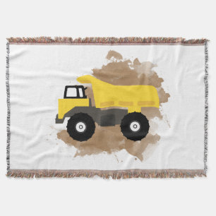Cobertor Dump Truck Construction Vehicle Mud Watercolor