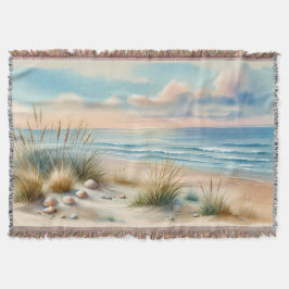 Cobertor Dunas Costeiras Pastel Aquarela
