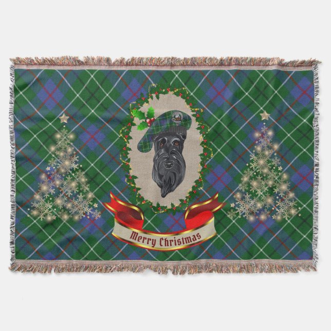 Cobertor Duncan Scottie Dog Christmas Throw (Frente)