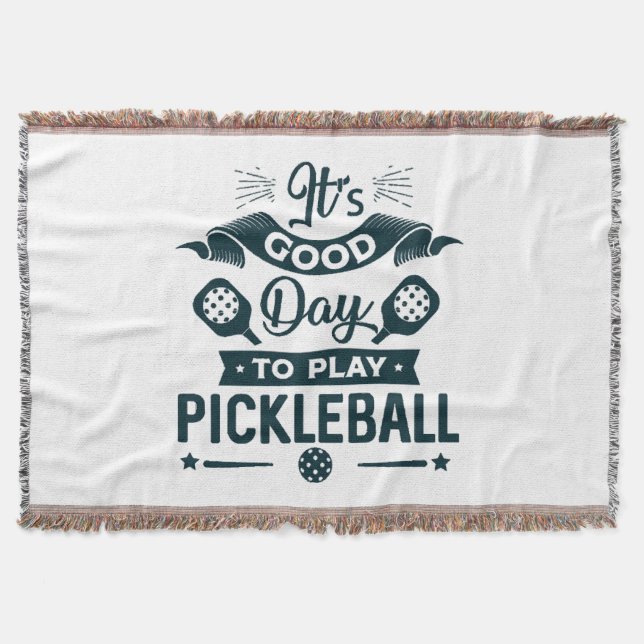 Cobertor É um bom dia para jogar Pickleball (Frente)