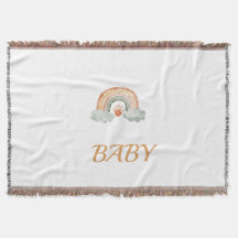 Earthy Tone Watercolor Boho Rainbow "Baby"