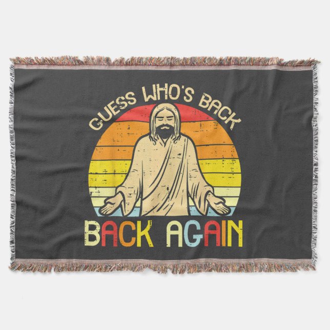 Cobertor Easter Jesus Guess Whos Back Religious Christian (Frente)