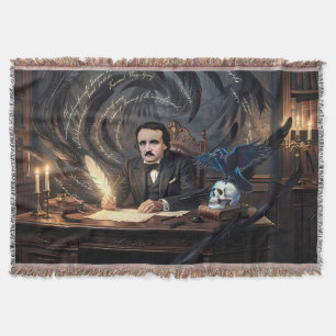 Cobertor Edgar A. Poe Compondo O Corvo Em Sonhos Góticos