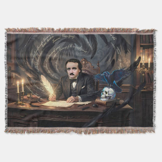 Cobertor Edgar A. Poe Compondo O Corvo Em Sonhos Góticos