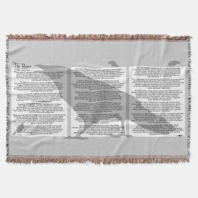 Cobertor Edgar Allan Poe O Raven (Frente)