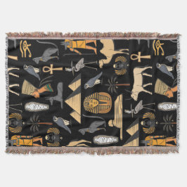 Cobertor  Egyptian Hieroglyphic Symbol Pattern Background  
