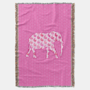 Cobertor Elefante de Paisley - rosa-gelo e fuchsia
