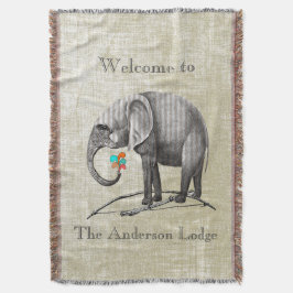 Cobertor Elefante de Vintage do Salão Personalizado