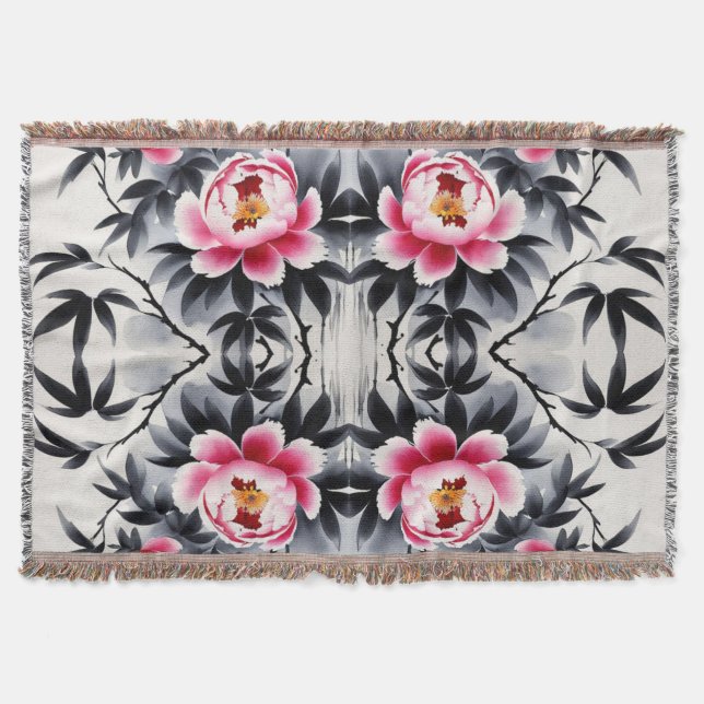 Cobertor Elegância em Flor: Harmonia Floral impressa (Frente)