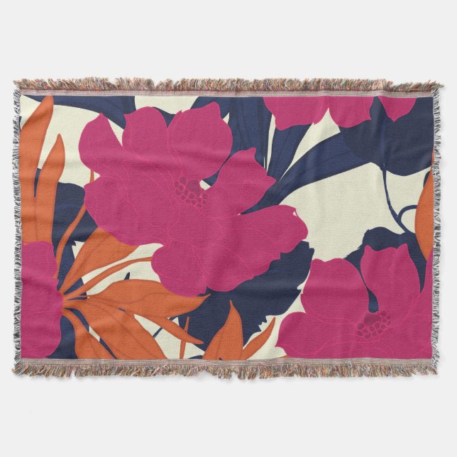 Cobertor elegância floral: padrão abstrato (Frente)