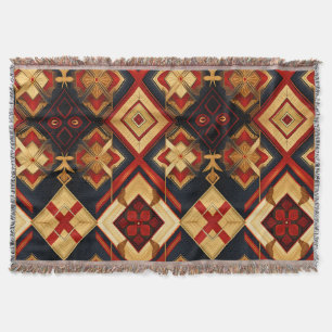 Cobertor Elegância Geométrica Padrão Invisível Vermelho Dou