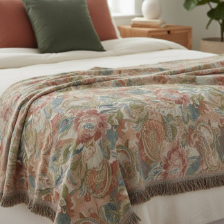 Cobertor Elegant Paisley Floral Pattern Throw Blanket