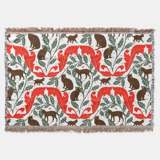 Cobertor Elegante Art Nouveau Blue Black Whimsical (Frente)