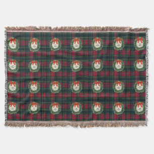 Cobertor Elegante Nome da Família Natal Xadrez Tartan