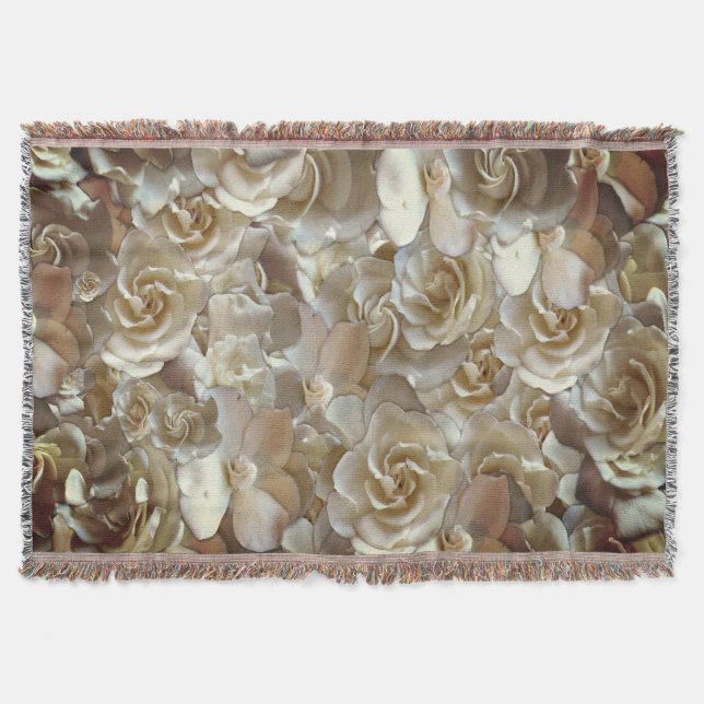 Cobertor Elegante Rosa Floral Padrão Petal (Frente)