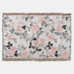 Cobertor Elegante Rosas Cor-de-Rosa Florais Vintage Shabby 