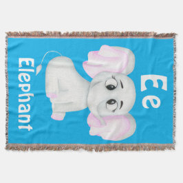 Cobertor Elephant personalize ABC: Carta E - Adicione seu n