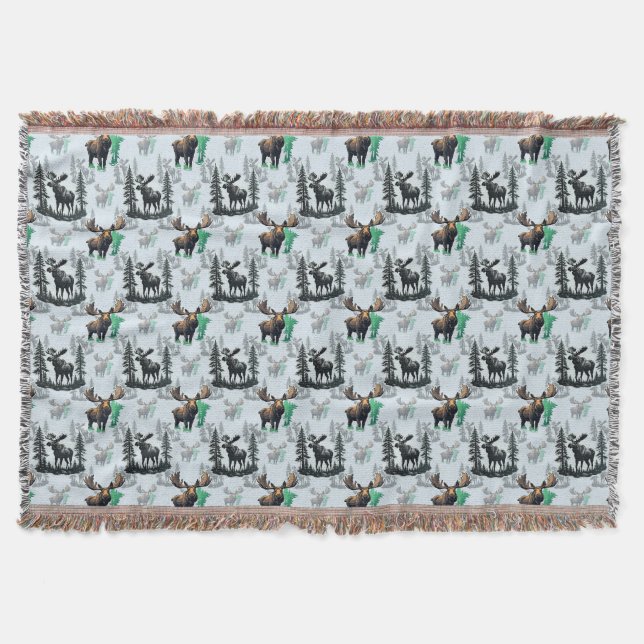 Cobertor Elk Moose Antlers Deer Pattern Design (Frente)