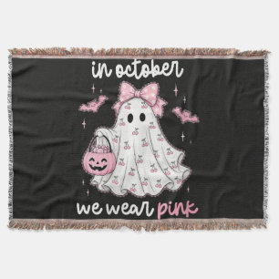 Cobertor em outubro usamos rosa fantasma Halloween